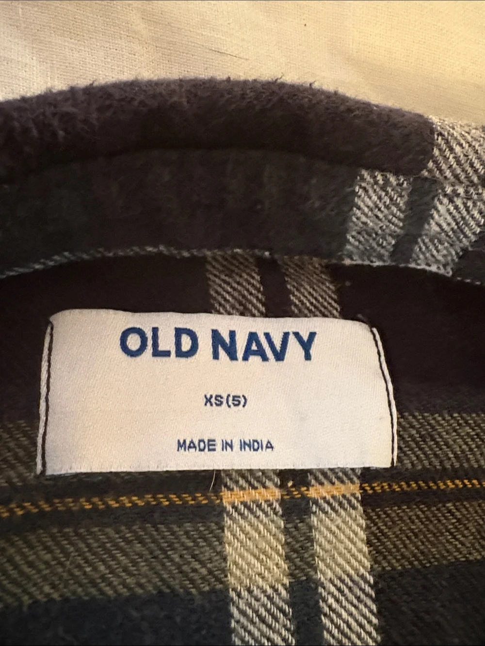 Old Navy Boys Dark Green and Black Plaid Button-Front Shirt
